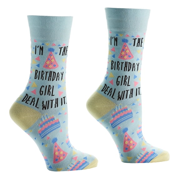 Yo Sox Women's Crew Sock, Birthday Girl