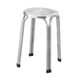 thumbnail image 2 of Taburete apilable de bar de acero inoxidable, sin respaldo, antideslizante, para aulas, apilable, para comedor, hogar y oficina, 2 of 9