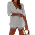 thumbnail image 2 of Cotton Linen Hoodie Zip up Long Sleeve Hooded Sweatshirt Beach Gauze Coverup Ultra Lightweight Zip Hoodie Women Lightweight Solid Colors Sweatshirt with Pocket Essentials Hoodie,Gray,XL, 2 of 6