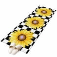 thumbnail image 6 of Sunflower Kitchen Runner Rug 2x6 Washable Runners for Hallway Non Slip Yellow Fall Floral Black White Lattice Check Large Area Rug Indoor Floor Carpet for Bathroom Laundry Entryway Bedroom, 6 of 8