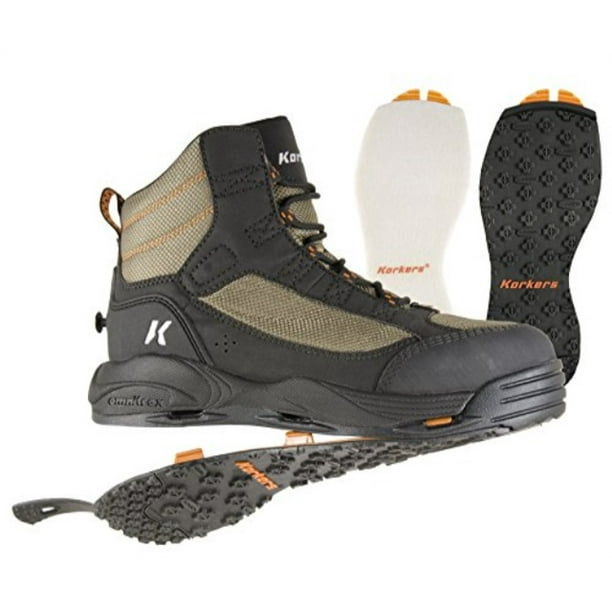 Korkers Greenback Wading Boot with Felt & Kling-On Soles, Dried Herb/BlackÂ  , Size 11