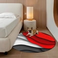 thumbnail image 2 of Round Rugs 4Ft, Red Grey Ombre Round Area Rug Washable Indoor Throw Carpet, Geometric Abstract Art Moire Modern Soft Non Slip Circle Rug for Kitchen Nursery Room Home Decor Aesthetic, 2 of 8