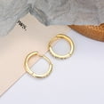 thumbnail image 4 of 3Pairs Crystal Gold Plated Small Hoop Earrings Sterling Silver Post for Women, 4 of 6