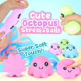 thumbnail image 2 of Pelota antiestrés para niños, paquete de 4 pelotas antiestrés suaves Octopus Nedo, pelotas antiestrés LESONG para aliviar el estrés y la ansiedad Juguete antiestrés para adultos, TDAH, TOC, juguete s, 2 of 5
