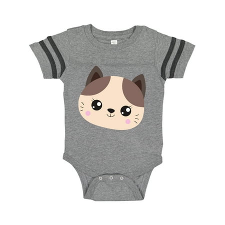

Inktastic Cute Cat Little Cat Cat Head Brown Cat Gift Baby Boy or Baby Girl Bodysuit