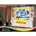 thumbnail image 4 of EnHomee 65" TV Stands for Living Room Wall Unit Entertainment Center with 11 Fabric Drawer,TV Stand with LED Lights & Power Outlets,White, 4 of 8