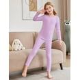 thumbnail image 2 of Oudiya Girls Thermal Underwear Set Long Johns Cold Weather Kids Base Layer Top Bottom, 4-12Y, 2 of 6