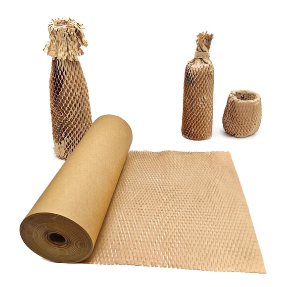 Rollo acolchado en forma de panal Aspamms, 15 cm x 80 m, color caqui