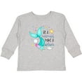 thumbnail image 3 of Inktastic Be a Mermaid Make a Splash Blue Mermaid Tail Boys or Girls Long Sleeve Toddler T-Shirt, 3 of 5