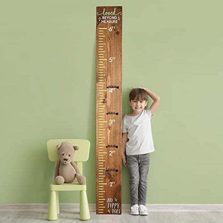 Makely Kids Height Growth Chart Stencil for Wooden Ruler or Wall