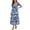 01 Blue, variant on Women's Puff Sleeve Summer Vacation Maxi Dress, Boho Floral Print Square Neck Layered Wedding Guest Beach Dresses
