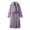 Purple, variant on Women's Double Sided Plush Knee Length Robe, Belted Shawl Collar Bathrobe with Pockets, Soft Flannel Sleepwear, Cozy Long Loungewear, Warm Fleece Open Front Gown Beige One Size