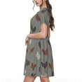 thumbnail image 2 of Lsque Rooster Print Women's Casual Dress T-Shirt Summer Short Sleeve Scoop Neck Swing Dresses, 2 of 6