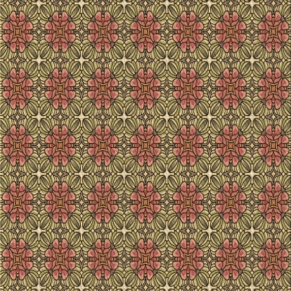 Ahgly Company Machine Washable Indoor Square Transitional Red Brown Area Rugs, 7' Square