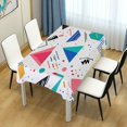 thumbnail image 4 of Yayeee Tablecloths 60" x 108" Rectangle Wrinkle Resistant Party Table Cover, Green Retro Triangles, 4 of 8