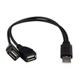 thumbnail image 1 of USB 2.0 A 1 Mâle à 2 Double Femelle Data Hub USB Puissance de Charge et Câble de Séparation Rallonge, 1 of 3