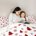 thumbnail image 5 of Homewish Boys Girls Christmas Tree Snowflake Full Size Comforter Sets 3-Piece,Red White Bedding Comforter Set,Happy Xmas Lightweight Bedding Sets,Lightweight Room Decor,Reversible, 5 of 8