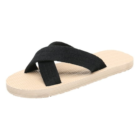 OJSFQUFP Sandals for Women Fashion Ladies Beach Slip On Casual Open Toe Non Slip Flat Breathable Slippers Shoes Sandals Pantuflas Para Mujer Black 38