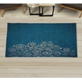 thumbnail image 1 of Ornamental Decorative Rug, Floral Swirls Ivy Image Ombre Details Grunge Backdrop Flower Illustration, Quality Carpet for Bedroom Dorm and Living Room, 6 Sizes, Petrol Blue, by Ambesonne, 1 of 1