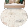thumbnail image 2 of Dandelion Retro Leaves Round Area Rug 5 FT, Non Slip Bedroom Rugs, Farmhouse Botanical Watercolor Washable Soft Circular Carpet Non-Shedding Floor Mat for Kitchen Dining Room Foyer Balcony Dorm, 2 of 8