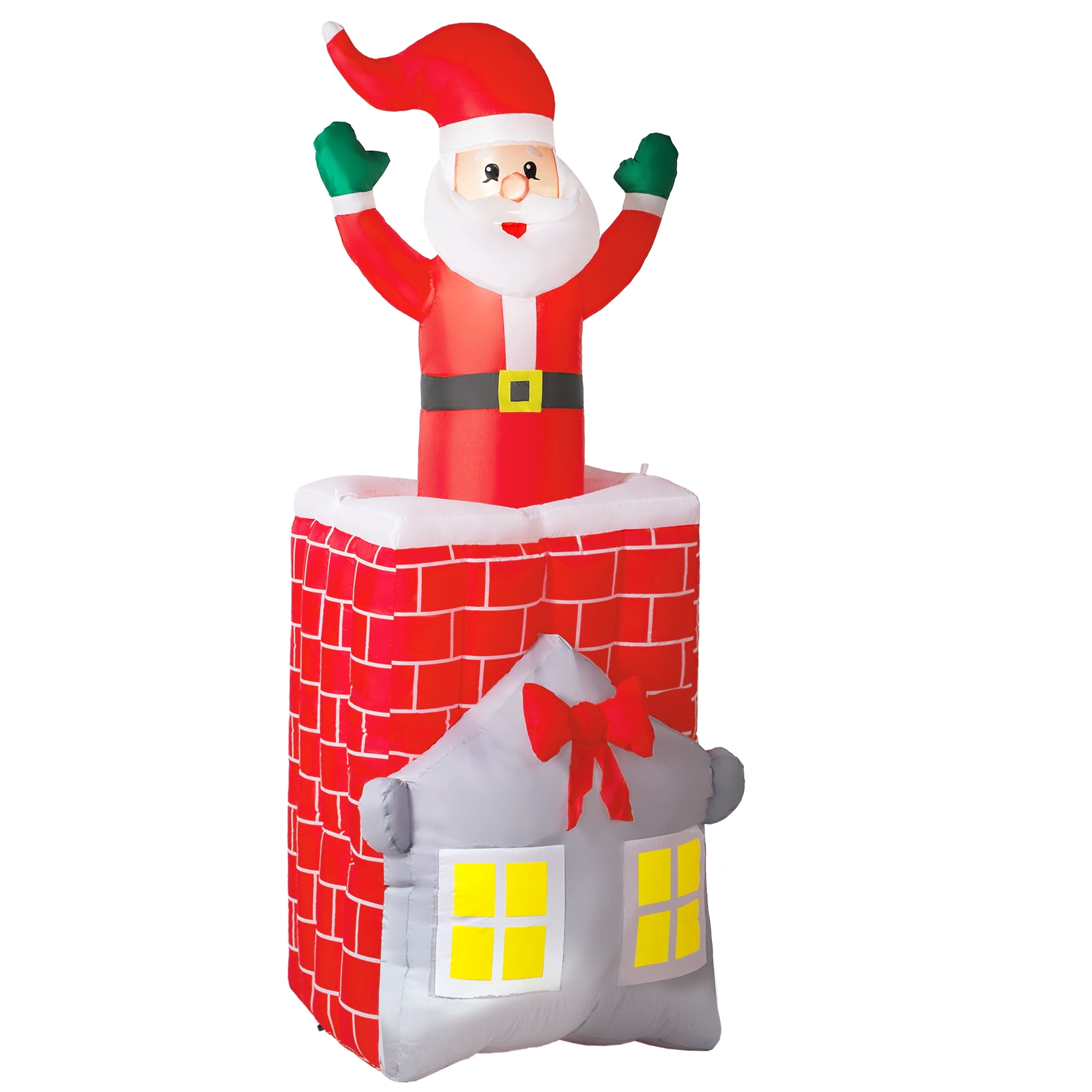 Astoutdoor Inflatable Christmas Decoration with Santa Figure, 31.5 in W x 35.4 in D x 82.7 in H, Polyester