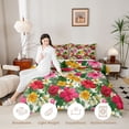 thumbnail image 3 of Erosebridal Tropical Floral Full Size Comforter Sets for Women Girls, Green Palm Tree Leaf Bedding Sets, Polka Dots Reversible, 3pcs, 3 of 6