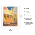 thumbnail image 2 of Tétouan (Tetuán) Morocco - City of the White Dove - Vintage Travel Poster by Mariano Bertuchi c.1940 - Fine Art Matte Paper Print (Unframed) 18x24in, 2 of 4