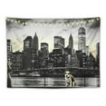 thumbnail image 5 of ONETECH  Modern Tapestry, Brooklyn Bridge Sunset Manhattan American New York City Famous Town Image, Wide Wall Hanging for Bedroom Living Room Dorm, Black White, 5 of 7