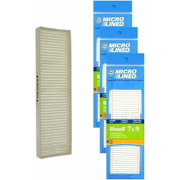 DVC Micro-Lined Replacement Filters 32076 Fit Bissell Upright Vacuums Style 7, Style 9 - 3 Filters