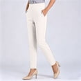 thumbnail image 5 of Taqqpue p Womens High Waist Trouser Pants Dress Pants for Women Office Straight Leg Trousers Elastic Waist Dress Slacks for Women Work Casual, 5 of 7