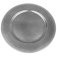 thumbnail image 2 of BalsaCircle 24 Silver 13" Crystal Beaded Acrylic Wooden Textured Round Charger Plates, 2 of 6