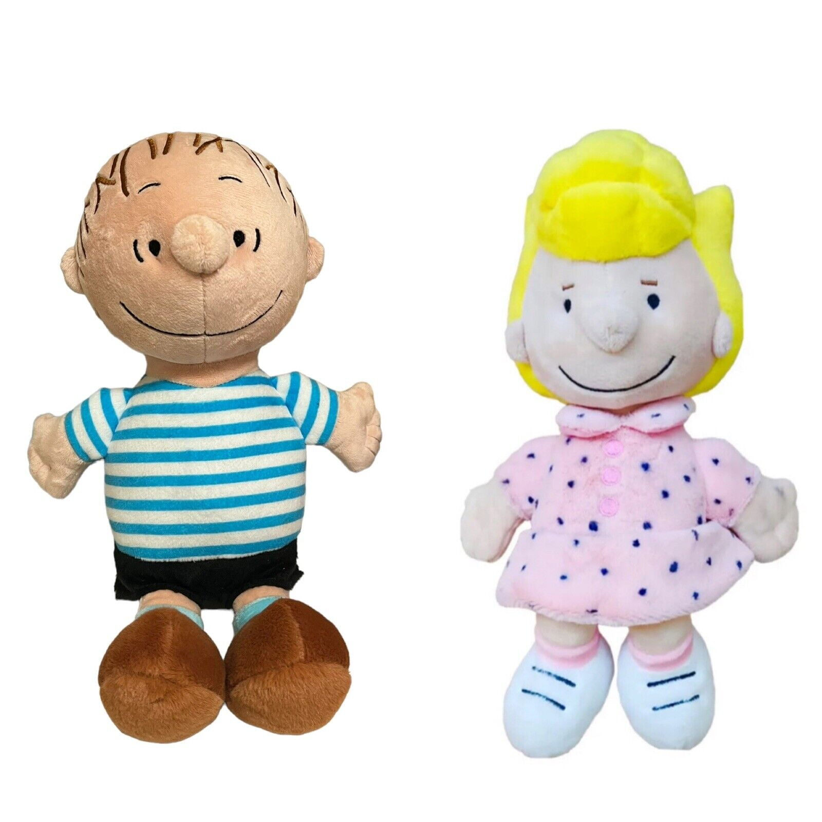 Plush 12" Linus & Sally Brown Set 2pc Rare Dolls Peanuts Snoopy New