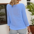 thumbnail image 4 of vigerkar Crochet Crop Top Long Sleeve Mesh Fishnet Summer Cover Ups | See Through, Swim Coverups Shirt,Beach,Vacation (Blue, XS), 4 of 4