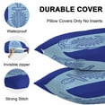 thumbnail image 6 of Outdoor Waterproof Pillow Covers Pack of 2, Anchor Summer Beach Abstract Blue Decorative Throw Pillowcases Cushion Covers for Garden Patio Tent Sofa Couch, 24x24 inch, 6 of 8