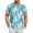 Blue009, variant on QHRMKOG Mens Hawaiian Shirt Loose Fit Print Short Sleeve Beach Shirts Light Tropical Holiday Button Down Hawaiian Shirt Summer Trendy Tops Gray M