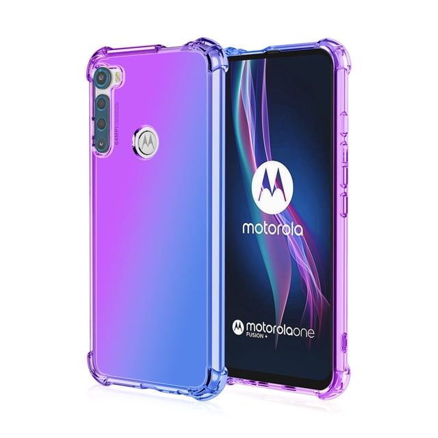 Funda de teléfono de gradiente transparente a la moda para Motorola Moto One Fusion Plus One Hyper G Fast G 5G, esquinas, cubierta suave xuanjing unisex