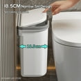 thumbnail image 5 of 12/16L Press Type Wall Mounted Trash Can For Bathroom Toilet Garbage Bucket With Lid Kitchen Recycling Bin Hanging Wastebasket, 5 of 9