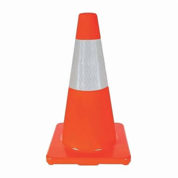 Traffic Cone, PVC, High-Intensity Prismatic, 18 in Height, 3 lb, Orange 6FHC5