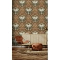 thumbnail image 1 of Burnt Orange Tiger Chinese Inspired Textured Wallpaper R8413, 1 of 3