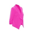 thumbnail image 3 of Women's Casual Fitted Blazer Draped Open Front with Ruched 3/4 Sleeves (S-3XL), 3 of 5