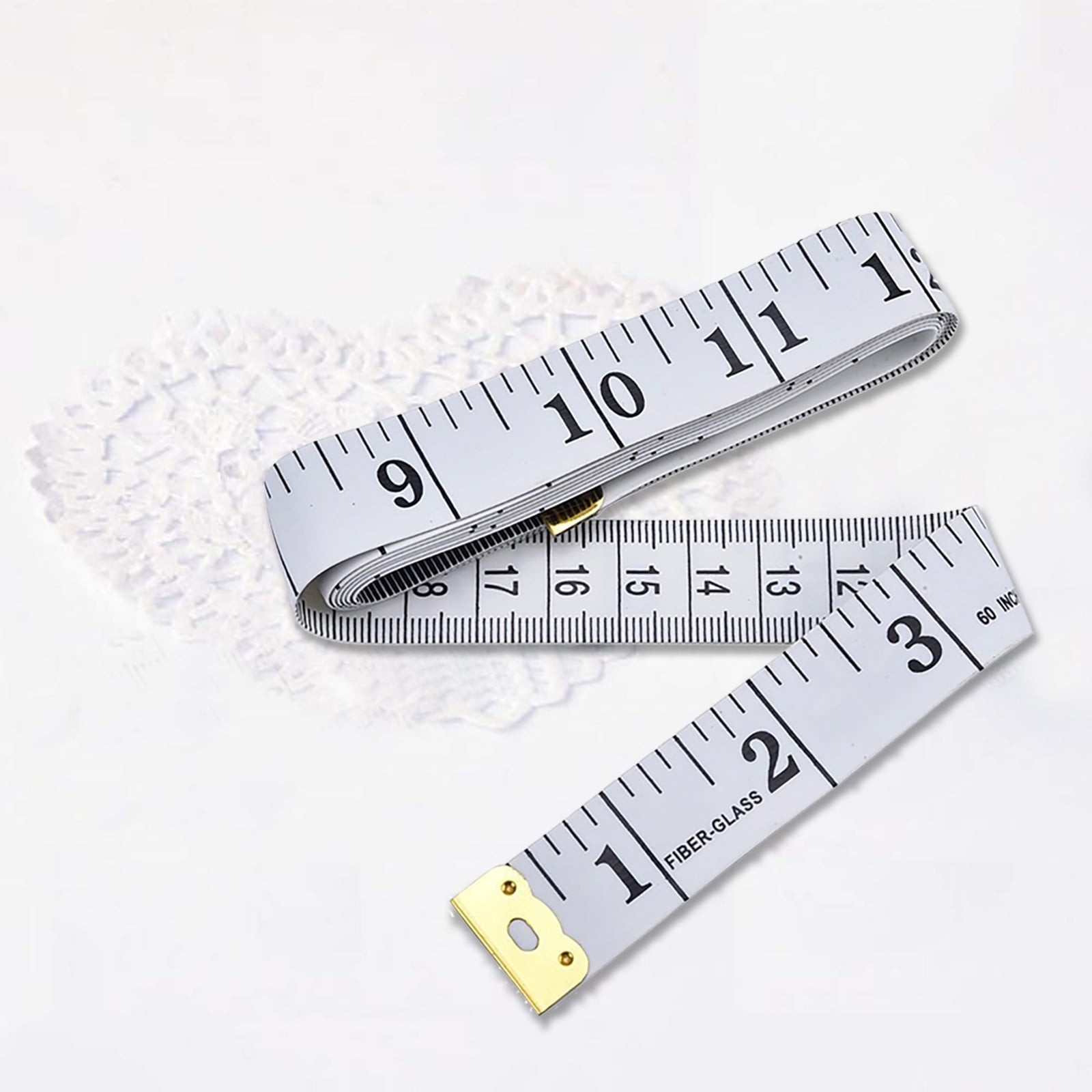 Dukal Fiberglass Tape Measure with White Plastic Case 1/4 x 120. Compact  Retractable Flexible Tape Measuring. Body Cloth Measuring Tape.