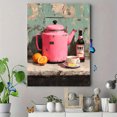 thumbnail image 4 of Pink Teapot Canvas Print, Tea Art Painting, Cozy Kitchen Dining Farmhouse Style Wall Decor, 4 of 8