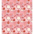 thumbnail image 3 of Cartoon Duvet Cover Set, Teapots Cups with Polka Dots Patterns Cherries Cakes Tea Coffee Pattern, Decorative 3 Piece Bedding Set with 2 Pillow Shams, King Size, Pink Orange and Red, by Ambesonne, 3 of 3