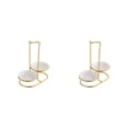 thumbnail image 1 of Toystoory Juego de soporte para cuchara con estante para cuencos, organizador de utensilios de cocina, dorado vertical para vajilla, Dorado/Redondo/2 Cuencos 2piezas, 1 of 1