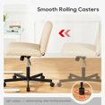 thumbnail image 7 of PayLessHere Criss Cross Armless Office Chair, Adjustable Height & 360° Swivel Wheels, Home Office Chair Beige, 7 of 7