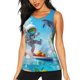 thumbnail image 1 of Balery Astronaut Tropical Dolphin Camiseta sin mangas estampada ligera para mujer, tops de entrenamiento sin mangas, camisetas de yoga transpirables de secado rápido.-Large, 1 of 7
