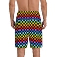 thumbnail image 5 of Salouo Rainbow Chequerboard Pattern Men's Sleep Pajama Shorts,Pajama Bottoms Elastic Waistband Sleep Pajama Short PJ Shorts for Men -3X-Large, 5 of 6