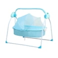 thumbnail image 3 of Columpio eléctrico para bebé con 4 funciones de temporizador, mecedora para recién nacidos (niño o niña). azul, 3 of 8