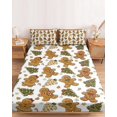 thumbnail image 2 of Full Size Fitted Sheet Set - Christmas 3 Piece Bedding Sets 16" Deep Pocket Fitted Sheet with 2 Pillowcases, Xmas Pine Tree Winter Snowflakes Brushed Microfiber Hotel Luxury Bed Sheets, 2 of 9