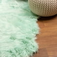 thumbnail image 6 of Ultra Soft Faux Sheepskin Fur Shag Rug Mint Green 4' x 6' Sheepskin, 6 of 7